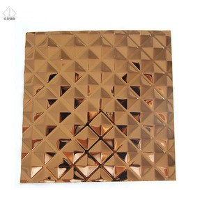 Hoja de espejo de oro rosa <span class=keywords><strong>SUS304</strong></span>, de acero inoxidable, para decoración de pared - Product Image 2