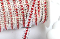 Cadena de diamante de agua chapada en AB de plata multicolor, garra de 3 filas, ropa personalizable, cadenas de copa de cristal, Material de diamantes de imitación de cristal