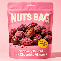 OEM Groothandel Op Maat Logo Herbruikbare Ritszak Geurdicht Noten Snoep Koekjes Snackzak Plastic Verpakking Staande Pouch