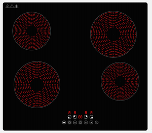 Placa de cocina de cerámica <span class=keywords><strong>Vitro</strong></span> infrarroja de cerámica Domino de <span class=keywords><strong>2</strong></span> quemadores integrada con control táctil - Product Image 4