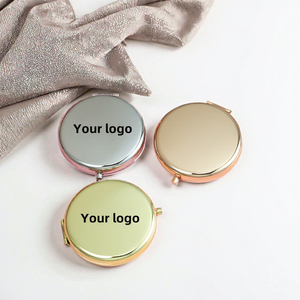 Wholesale 2x Gold Mini <strong>Compact</strong> Pocket <strong>Mirror</strong> Customizable Cute Personalized Giveaway Purse Double Sides Handheld <strong>Custom</strong> Logo - Product Image 2