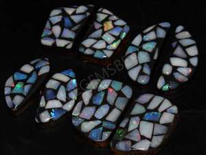 Opal Natural Australiano Doblete, Cabujón Liso de Fantasía Multifuego, Piedra Estabilizada 25-30mm, Certificado por Terceros, Par a Juego para - Product Image 2