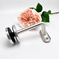 Support de main courante en acier inoxydable, finition brossée, avec joint en silicone, pour base de cylindre, bras de tube à angle droit et plaque ovale