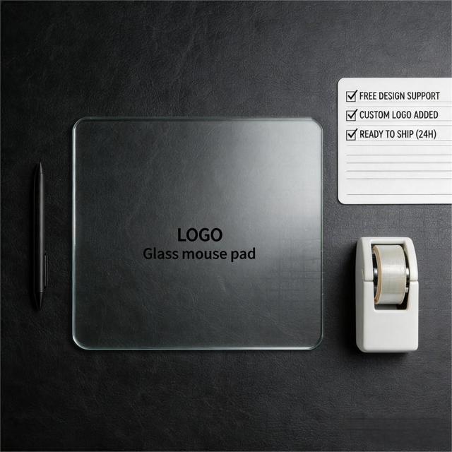 High Quality Professional Esport Surface Top Speed Control Full Silicone Base Custom Logo Tempered Glass Gaming Mouse Pad