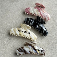 Pince à cheveux de luxe en acétate de cellulose, grande taille, poli brillant, maintien sûr et antidérapant pour l'arrière de la tête, vente en gros OEM ODM