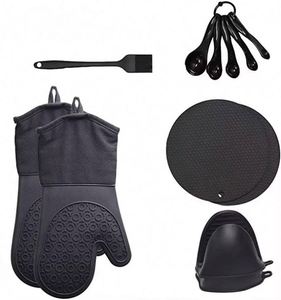 Custom Extra Large <b>Waterproof</b> <b>Silicone</b> Oven Mitt Set BBQ Glove Long Gloves for Cooking and Baking - Product Image 1