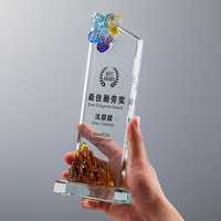 Trophée de reconnaissance en cristal personnalisé, plaque de récompense gravée sablée, imprimée UV, cadeau d'entreprise, cérémonie de remise des diplômes