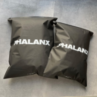 Sacs à fermeture éclair noirs avec logo personnalisé et impression blanche - Sacs en polyéthylène pour vêtements de sport et streetwear, fournitures d'emballage pour petites entreprises