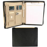 Tas Portofolio Kulit Profesional Berwarna-warni untuk Dokumen Bisnis, Kartu Nama, dan Telepon, Dilengkapi Resleting