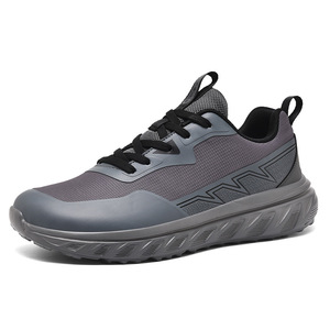 Chaussures de course pour hommes à bout large, confortables et légères, gris et noir, pour le sport en plein air - Product Image 4