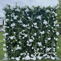 Groothandel Kunstmatige Roze Bloem Muur Achtergrond 8ft X 8ft Roll Up Rose Muur Bloemen Wandpaneel Voor Bruiloft Decoratie
