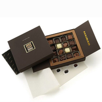 Boîtes cadeaux personnalisées de luxe à fermeture magnétique pour chocolats, Saint-Valentin, noires, pliables, pour bonbons, dattes, avec tiroir