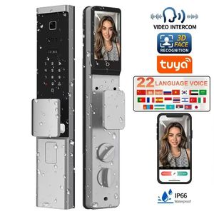 Nouvelle serrure de porte intelligente 2025 étanche avec reconnaissance faciale numérique, application Tuya WiFi, accès sans clé via Cloud, empreinte digitale biométrique et code intelligent - Product Image 1