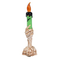 Main de fantôme électronique en coton De Long Z271 pour Halloween, alimentée par piles, lumineuse, décorative, pour usage intérieur, ambiance de fête ou maison hantée