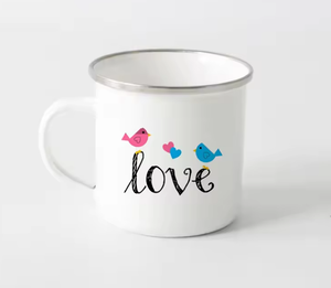 Silver Rim 11oz Sustainable Modern <b>Enamel</b> Mug with Custom Logo for Business Gifts - Product Image 1