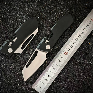 Couteau pliant Beetle Drop Point, lame en acier inoxydable, manche noir, bouton de réglage au pouce, couteau de poche EDC, qualité industrielle - Product Image 4
