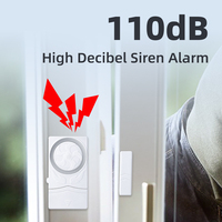 Moniteur de porte de réfrigérateur Capteur magnétique de fenêtre d'alerte de fermeture avec son d'alarme 110dB Mini Alarme de sonnette multimode