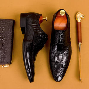 Zapatos de cuero para hombre más vendidos, cuero genuino, estilo casual de negocios, diseño de cocodrilo, punta puntiaguda moderna, zapatos formales - Product Image 2