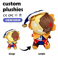 Peluche personnalisable Chat Araignée Dessin Animé, Super Douce avec Rembourrage en Coton PP, Taille 11-30CM, Cadeau Unisexe pour Fête