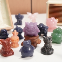 Figurines de personnages en cristal naturel mélangé, miniatures de pierres précieuses polies à la main, décorations de bureau et cadeaux