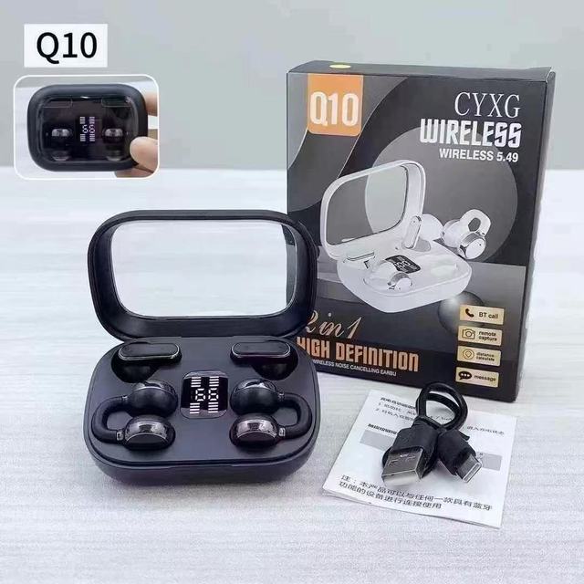 Custom logo Couple Headphones Q10 Ear Clip In-ear Earbuds  Audifonos Best Gifts Double Tws HiFi Stereo Gaming Wireless Earphones