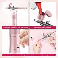 Nouveau kit de compresseur de bronzage par pulvérisation portable en aluminium rechargeable par USB, personnalisé avec étiquette privée, pour mini-peinture sur visage et nail art 2024