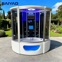 Kabin mandi uap pintar mewah Yacuzzi Spa ruang Sauna basah rumah dengan lampu LED & kontrol sentuh untuk 1-2 orang