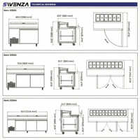 Réfrigérateur-congélateur de préparation SWENZA, vente directe d'usine, comptoir de pizza, bar à salades, comptoir à sandwichs, vitrine réfrigérée