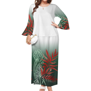 Big <span class=keywords><strong>People</strong></span> Violet Puletasi Demi Manches Robe Hawaïenne Pacific Island Design Brand New Monstera Leaf Design Demi Manches Robe - Product Image 3