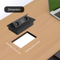Tomada de Mesa Retrátil CE com Saída de Energia EU Oculta, Manual, em Liga de Zinco, Aprovada pela CE para Casa, Escritório, Cozinha, Hotel e Móveis Domésticos