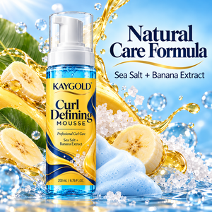 Espuma Definidora de Rizos 200ml con Sal Marina y Extracto de Plátano, Ligera, Control de Frizz, Rizos Suaves, Movimiento Natural, Peinado Diario - Product Image 1