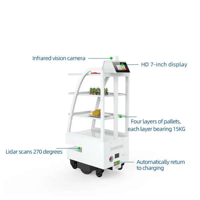 Longermay Fast Coffee Delivery Robot Smart Robotic Service Waiter Food Delivery Cars Robots From Original Manufacture Company