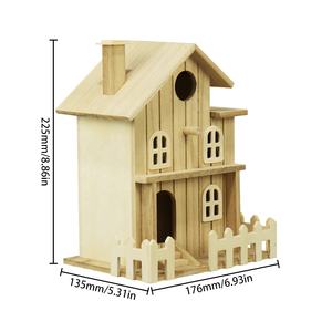 Bahçe dekorasyon kuş evi otomatik kuş besleyici açık asılı ahşap kuş evi - Product Image 1