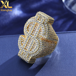 Anillo de Moissanita VVS de Color D con Micro Pavé Completo para Hombre, Estilo Amuleto del Dinero, Punk Rock, Accesorio para Dedo, Anillo de Rapero - Product Image 3
