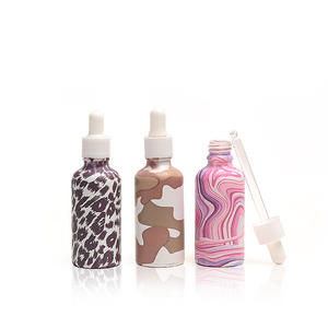 Custom Essential Oil <b>Bottle</b> Marble Leopard Print Frosted Glass <b>Dropper</b> <b>Bottle</b> For Cosmetics - Product Image 4