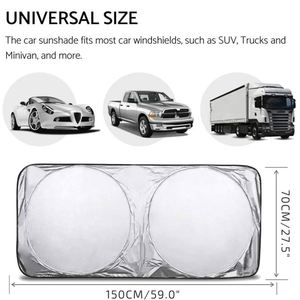 Ys74 Best Custom Printing Foldable Front Windshield Polyester Car Sun <b>Shades</b> Auto Cheap Double Circle Car Sunshade - Product Image 4
