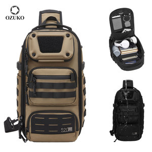 OZUKO 9912 Mochila Sling Estilista Metropolitano Masculina Bolsa Transversal Contemporânea com Compartimentos Organizados Bolsa de Peito Fashion - Product Image 1