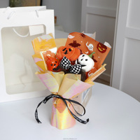Bouquet de fleurs artificielles créatives faites à la main en forme de citrouille d'Halloween, jouet en peluche mignon et amusant, cadeau pour petite amie, décoration d'intérieur