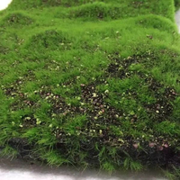 Tapis de mousse artificielle vert terreux avec granulés de terre et base floquée pour terrarium, bonsaï, modèle de diorama, décoration de paysage