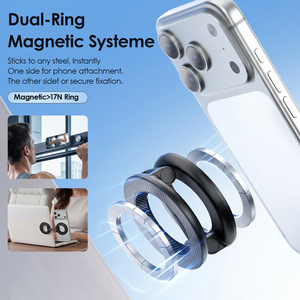 Soporte Magnético para <span class=keywords><strong>Teléfono</strong></span> de Doble Cara en Oferta, 180 °   Anillo de Dedo de Aleación de Zinc con Imán de Neodimio para Vista Panorámica Triaxial, Uso en Múltiples Escenas - Product Image 3