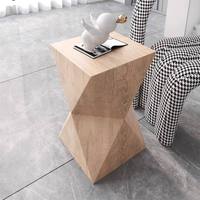 Table de jetée en bois massif Design nordique moderne Table d'appoint en bois pour salon Convient avec des ornements de souche d'arbre