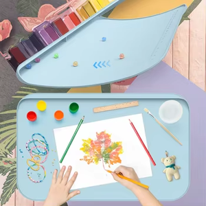 BPA-Free Custom Large <b>Silicone</b> Art <b>Mat</b> for Kids Raised Edge Painting Station <b>Mat</b> & Pads - Product Image 6