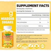 Gummies de Créatine Monohydrate 5000mg par Portion, 60 Gummies, Saveur Ananas, Performance Sportive, Approvisionnement en Gros, Marque Privée, OEM, ODM