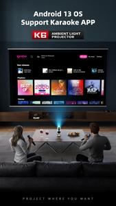 Máy chiếu di động Yinzam K6, máy chiếu KTV 1080P 4K Max với đèn tiên tiến Android 13 Pin thông minh 4K 5G Wifi - Product Image 2