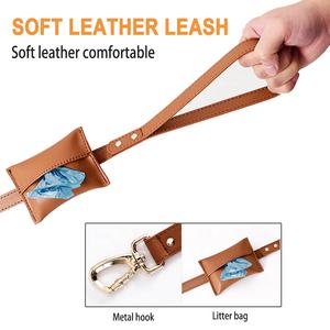 مخصص شعار الكلب حزام وطوق للكلب مجموعة لينة مبطن قابل للتعديل رسن جلدي للكلاب مع مؤخرة السفينة حقيبة - Product Image 5
