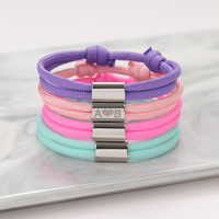 Bracelet tendance en acier inoxydable multi-plaqué Nimai, étanche, avec breloque barre vierge à graver pour hommes et femmes