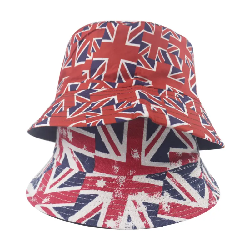 Chapeau de marque Union Jack printemps/automne, pare-soleil de pêcheur, chapeau de riz tendance, vêtements d'extérieur, chapeau de bassin sur les deux côtés