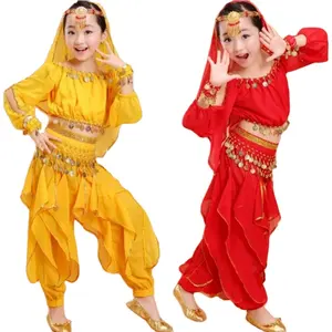 Beste Tanz Bauchtanz Kostüme Mädchen Kinder Orientalische Tanz kostüme Lange Hosen Indisches Kleid Bollywood Kleidung Performance Wear