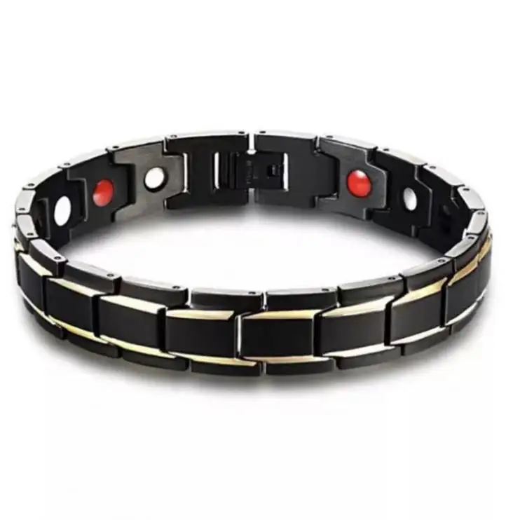 Moda Hot Black Ion antiestatico terapia magnetica terapia magnetica in acciaio inox braccialetto di gioielli per gli uomini sollievo dal dolore