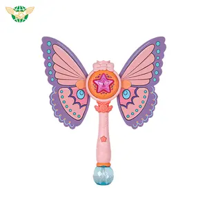 2023 Best Seller Bubble Toys Varita mágica de burbujas con luz y música y alas desmontables